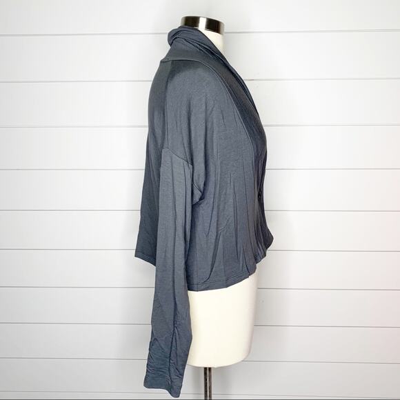 FLAX Single Button Lightweight Stretch Cardigan Sweater Grey Size Small - Picture 5 of 7